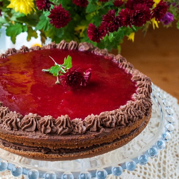 čokoládová torta s jahodami recept